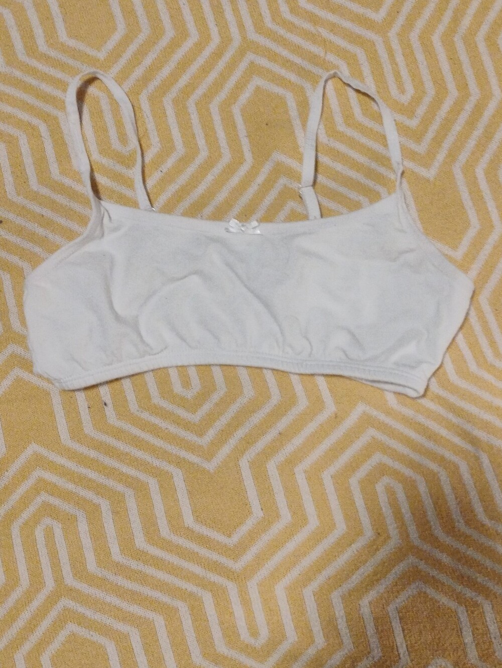 Old Navy White Cotton Bralette with Thin Straps